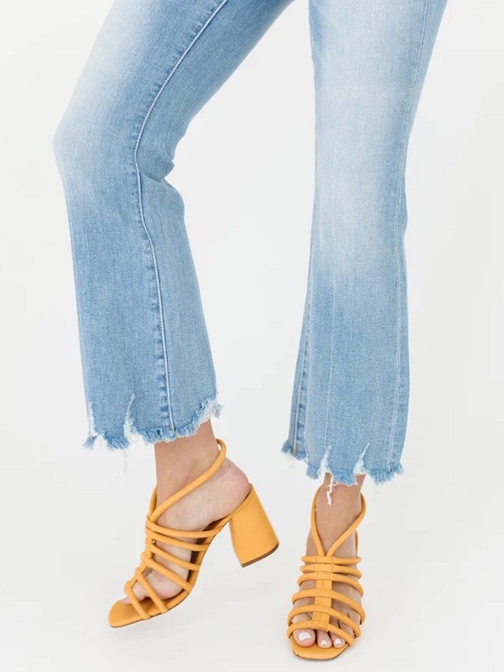 NWT Free People Colette Cinched Strappy Block Heel Sandals Orange 38.5 Boho Chic